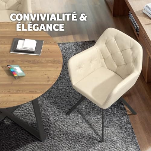TecTake® Chaise pivotante de Salle à Manger Moderne Fauteuil Salon Chaise Ergonomique Rembourrée Confortable Chaise Design Meuble Salon pour Salle à Manger, Salon, Coiffeuse, Chambre, Cuisine