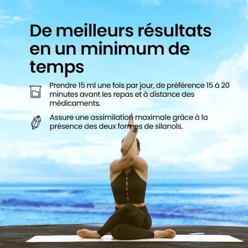 Orgono Living Silica Collagen Booster. Complément de Silicium Liquide pour Stimuler la Production de Collagène Natif. Complément Alimentaire Collagène pour Os et Articulations. 1 000 ml