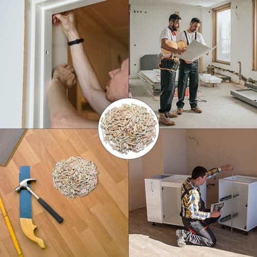 600 Pcs Assortiment de Tourillon Bois,Tourillons ein Bois,Chevilles en Bois Massif Rainurées pour Fraisage,Réparation de Meubles,Artisanat, Bricolage(6 Tailles)