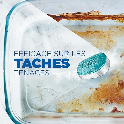 SUN - pastilles lave-vaisselle Tout en 1 Regular - 88 tablettes - avec 85% d'ingrédients d'origine naturelle - 100% efficace sur + de 99 taches - Fabriqué en France