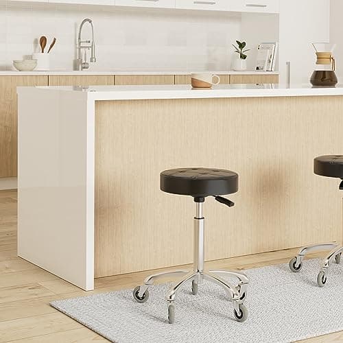 Kaleurrier Tabouret pivotant en Hauteur réglable Pied en métal Système hydraulique Supporte 180 kg pour Cuisine, Salon, Bar, Bureau, Massage, Clinique
