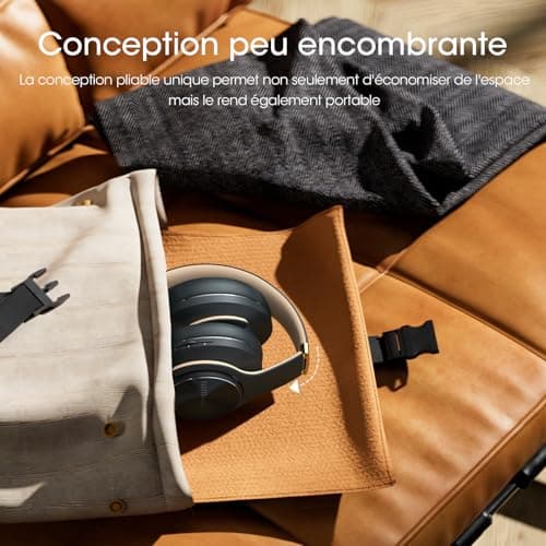 DOQAUS Casque Bluetooth sans Fil, Casque 90 Heure de Lecture, Casque Bluetooth 3 EQ Modes, Casque Audio avec Microphone Intégré, Casque sans Fil pour Cours en Ligne/téléphone/tablettes/pc