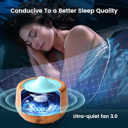 Ensemble d'huiles essentielles 10 x 10 ML, 500 ML, diffuseur d'aromathérapie ultrasonique, humidificateur à Brume fraîche avec lumières LED 7 Couleurs, 4 minuteries, Fonction d'arrêt