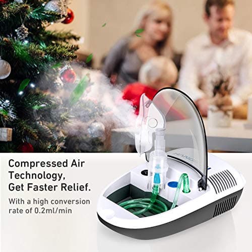 Hangsun Nébuliseur Inhalateur CN680 Portable Compresseur avec Embout et Masque pour Les Enfants et Les Adultes