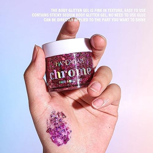 Caméléon visage corps Flash, Mermaid Chunky Flash ombre à paupières changeant de couleur Flash yeux, visage, cheveux et corps vacances Flash cosmétiques 1.13oz (#04)