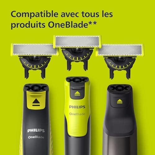 Philips OneBlade 360, Authentiques lames de rechange pour rasoir et tondeuse électriques OneBlade, avec peigne réglable 5en1, en acier inoxydable durable, 2 paquets, (modèle QP420/60)