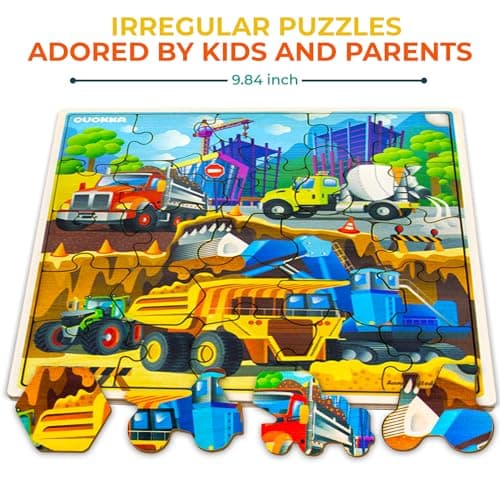 QUOKKA Puzzles de Transport en Bois pour Enfants de 3 à 5 Ans - 28 pièces - pour Enfants de 4 à 8 Ans - Jouets de Transport en Bois pour Enfants de 6 à 8 Ans
