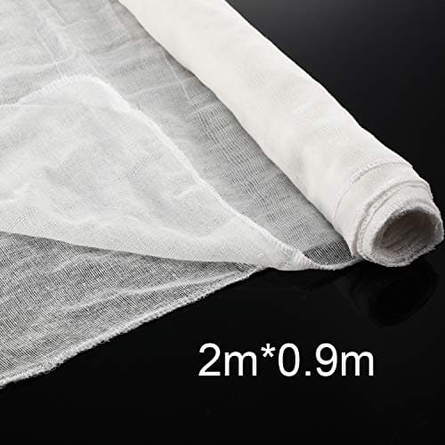 Boao Étamine en Coton Non Blanchi Ultra Fine, 90 x 200 cm | pour Égouttage, Mousseline pour Beurre, Cuisson et Cuisson au Four, Blanc, Tissu Fait Maison