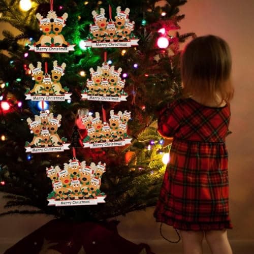 WERWAES Decoration Noel Sapin Personnalisable Boule de Noel Personnalisée 2024 Decorations Noel Famille 2,3,4,5,6,7,8 Idee Cadeau Noel