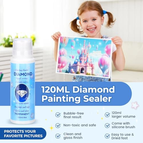TEGOVE Scellant pour peinture diamant Conserve,Scellant pour Peinture Diaman,360ML Peinture Diamond Painting Diamant et Pierres de Brillance Tenue Permanente Convient à tous Peinture Diamant Annexes