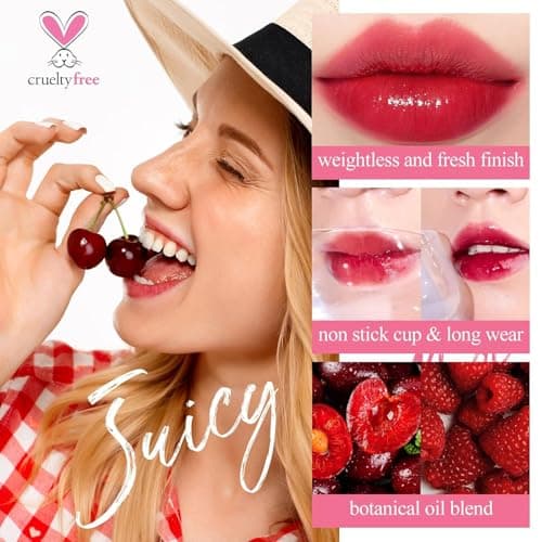 bayfree Lip Tint Stain Set,Encre à Lèvres Mate,Mini Rouge à Lèvres Liquide,Longue Tenue,Teinture des Lèvres for Les Lèvres et Joues (Made into Jam)