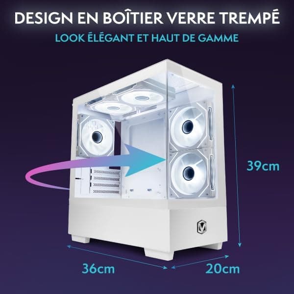 VIBOX I-83 PC Gamer • AMD Ryzen 3 3200G 4 cœurs • Radeon Vega 8 • 8 Go RAM • 480 Go SSD • Linux OS • WiFi