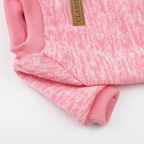 Idepet Chien de Compagnie Chien Pull, Chaud Chien Pulls Cat vêtements, Polaire Animal de Compagnie Manteau pour Chiot Petit Moyen Grand Chien, Rose et Gris (XS, Rose)