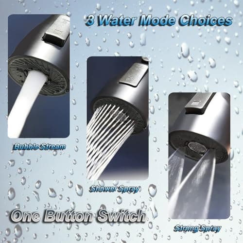 Aérateur de Robinet, 360° Pivotant Embout Robinet Cuisine avec 3 Modes Douchette Mousseur Robinet Economie Eau, Adaptateur Economiseur D'eau Pour Robinet Salle De Bain lavabo (Noir)