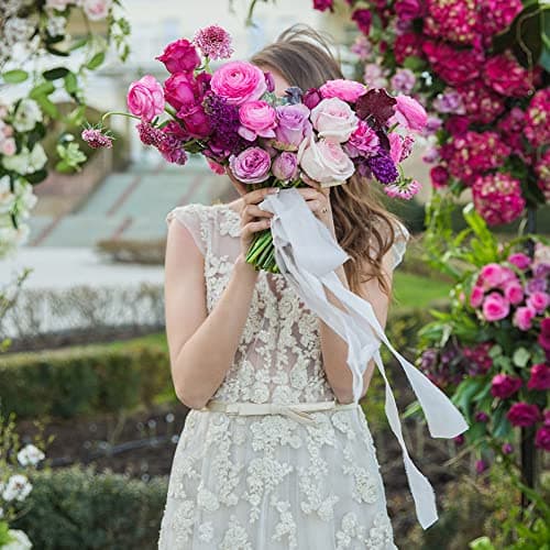 AOKSUNOVA Ruban Cadeau Large pour Mariage en Mousseline de Soie pour bricoler Champagne