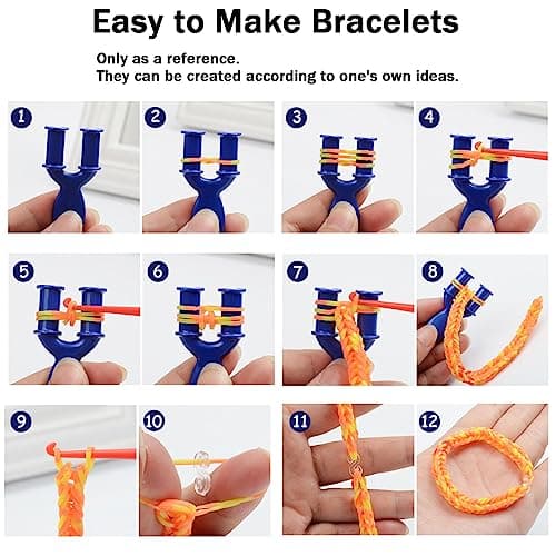 2500+ Elastique Bracelet Kit, 40 Grilles Bricolage Élastique Loom Bands Kit, 32 Couleurs Enfant Caoutchouc Bracelet Collier Jouets avec Boîte de Rangement et Charmes, Cadeaux Creation Anniversaire