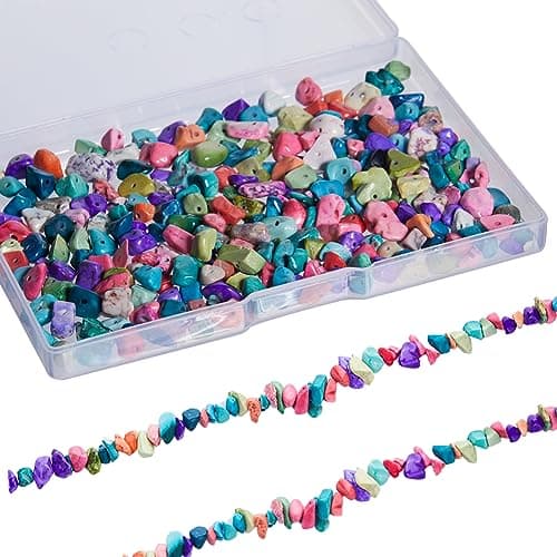 SUNNYCLUE 2 brin de Copeaux de Turquoise en Vrac, Pierres Précieuses en Vrac, Énergie de Guérison, Perle de Pierre Précieuse Turquoise Porte-Bonheur, Perles Irrégulières pour la Fabrication de Bijoux,