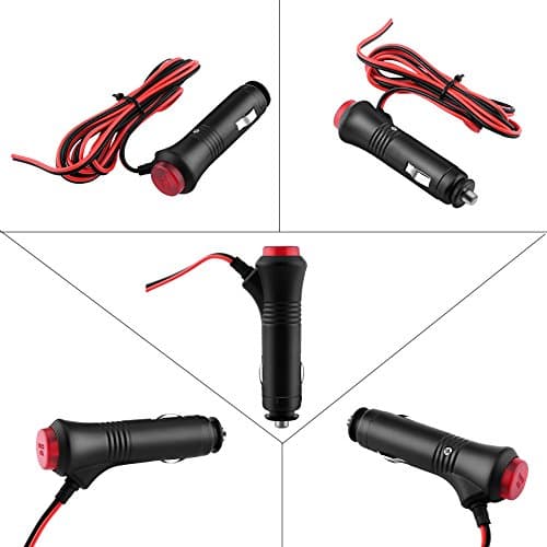 Qiilu 1.5m Mâle Voiture Allume-Cigare Plug, Socket Power Plug Adaptateur sur Arrêt Interrupteur Fusible 12 V 24 V