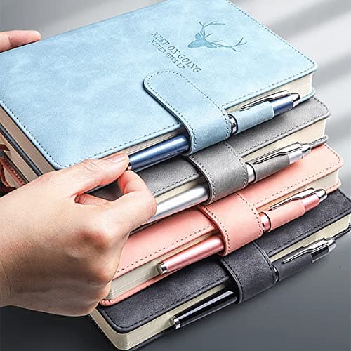 Carnet de Notes Classique Papier à Rayures - Journal Couverture Rigide, 8,3 "× 5,7", 360 pages,Parfait pour le bureau Accueil École Rédaction professionnelle et prise de notes(Brun)