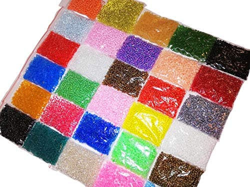 Perlin NO8 Z22 Lot de 25000 perles de rocailles rondes en verre - 30 sachets différentes - 2 à 3 mm - 600 g - 30 couleurs