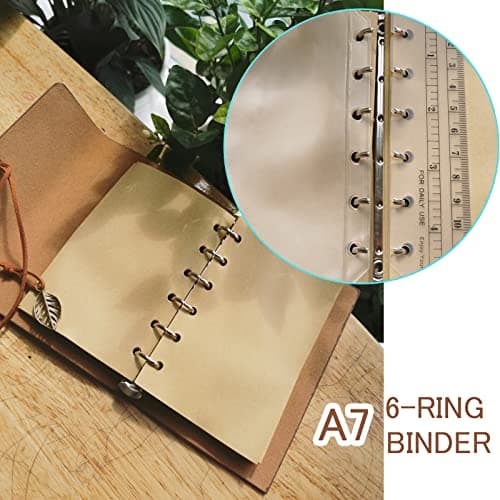 DY.2ten Lot de recharges A7 pour carnet de notes à 6 trous - 180 feuilles (recharges de papier quadrillé + papier ligné + papier kraft + papier vierge à feuilles volantes)