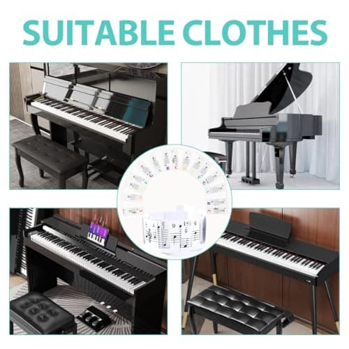 CPJJ 2pcs autocollants pour clavier de piano, pour les débutants 88 touches de piano partition faite