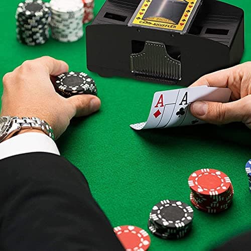 Mélangeur Automatique de Cartes à Jouer au Poker - Machine de Jeu USB à Piles - pour Poker, Maison, Fête, Jeux de Cartes, Tables