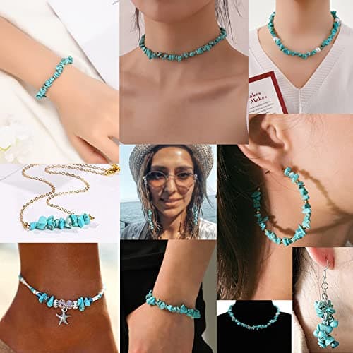 Lot de 300 perles en pierres précieuses avec trou - Perles irrégulières à enfiler - Avec trou - Pour la fabrication de bijoux, boucles d'oreilles, bagues, accessoires de bricolage (aventurine verte)