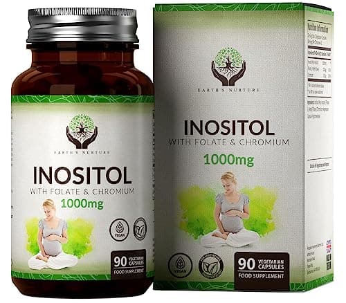 EN Inositol | 90 Myo Inositol Gélules - Myo-Inositol 1000 mg avec Chrome et Folate | Soutien Santé des Femmes | Sans OGM Sans Gluten Sans Produit Laitier | Fabriqué au Royaume-Uni