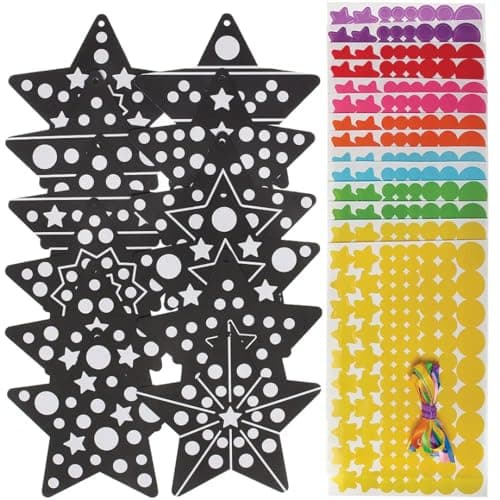 Baker Ross Décorations à Gommettes motif Etoile - Lot de 12, Autocollants Enfants (FX262)