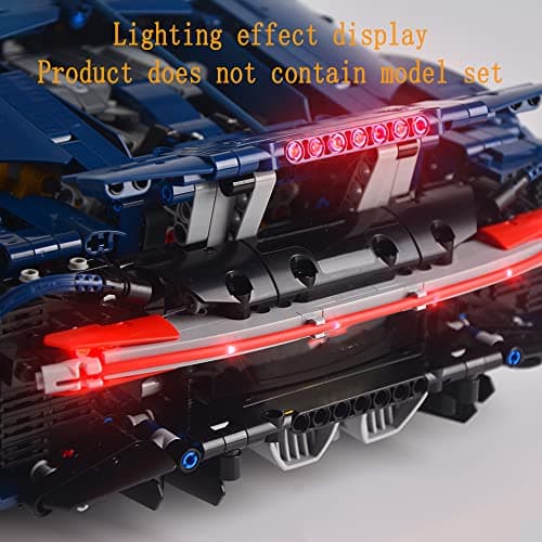 GEAMENT Jeu De Lumières pour Bugatti Chiron Modèle en Blocs De Construction - Kit D'éclairage LED Compatible avec Lego 42083 Technic (Modèle de Bloc Non Inclus)