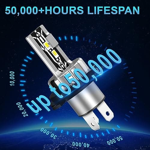 AUXIRACER Ampoule H4 LED,80W 6500K 12V Blanc Froid,ampoule led H4 IP68 étanche,H4 Lampadine per Fari Auto,Ampoules Auto de Rechange Pour Lampes Halogènes et Kit Xénon, 2 Ampoules