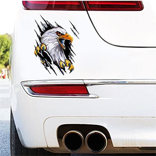 ihreesy 3D Autocollant de Décoration de Voiture,Animal Aigle Autocollant de Voiture Autocollant en Vinyle Adhésif Autocollant de Carrosserie de Voiture Scratch Occlude Autocollant de Pare-Chocs,Droit