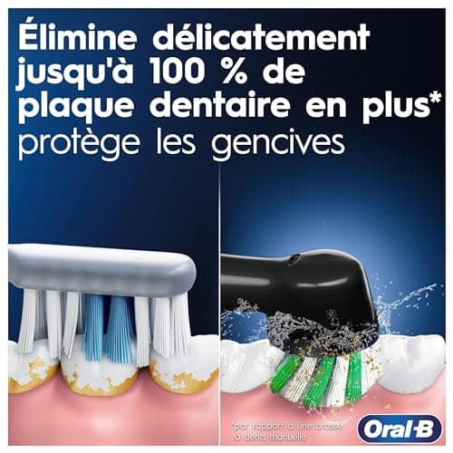Oral-B Pro Series 1 Brosse à Dents Électrique, Noir, 1 Brossette Nettoyage 3D, Élimine la Plaque Dentaire, 3 Modes de Brossage, Minuteur, 1 Étui De Voyage, Rechargeable