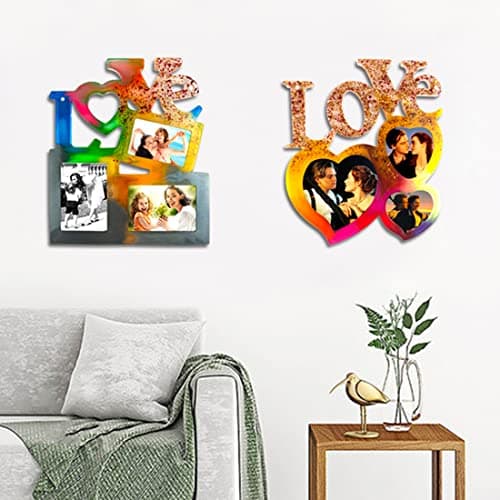 Voyyphixa DIY Moulle Resine Epoxy Cadre Photo Moule Silicone Rectangle Cadres Photo Love Moule de Coulée pour Saint Valentin, Cadeau d'amour De La Fête des Mères (Rectangle Photo Frame)