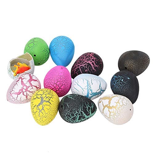 12 pcs oeuf de dinosaure éclosant jouet, oeuf de dinosaure fissuré coloré jouet gonflé oeufs de Pâques jouet éducatif cadeau pour enfants enfants(Oeuf d'incubation de dinosaure)