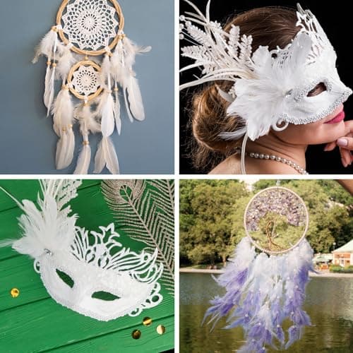 Paquet De 600 Plumes Blanches Artisanales, Plumes Pour Travaux Manuels, Plumes D'Oie Naturelles, Pour Attrape-RêVes, Mariages Et Projets D'Artisanat, Costumes, Sacs, DéCoration De Boucles D'Oreilles
