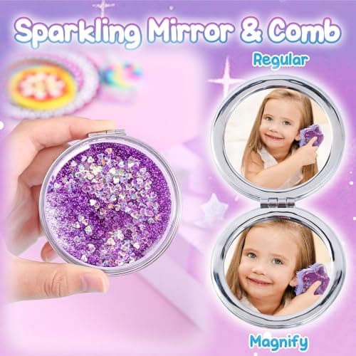 Licorne Cadeau Fille 4 5 6 7 8-10 Ans Peluche Journal Intime Carnet LED Étoile Coussin Masques de Sommeil Porte Clé Licorne Bandeau Maquillage Peigne Miroir Licorne Jouet Anniversaire Fille Cadeau