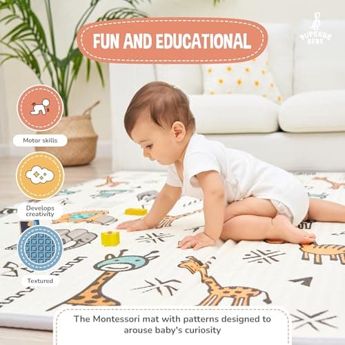 Tapis de Jeu pour Enfant Bebe 150x180x1cm Tapis de Sol XXL en Mousse Epais Pliable Reversible - Tapis d'éveil pour Bébé - Tapis de Motricité Favorisant Le Développement Sensoriel Cadeau bébé