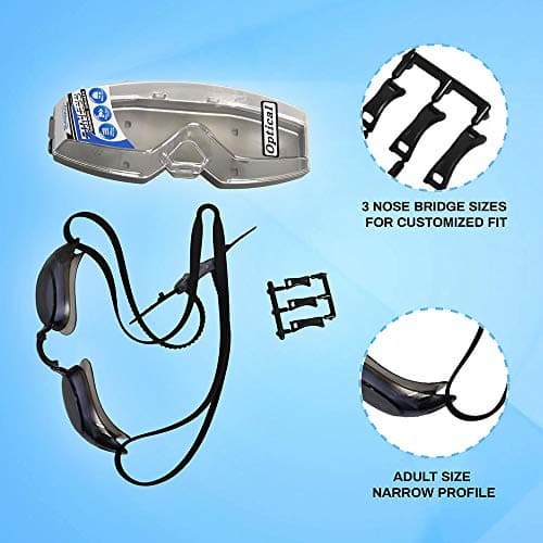 SPORTS WORLD VISION Lunettes De Natation Optiques Verres Mixtes Noir Adulte Gauche/Droite