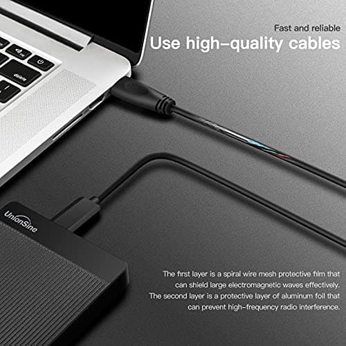 UnionSine Disque Dur Externe Portable 1To Ultra-Mince 2.5" USB 3.0, SATA, Stockage HDD pour PC, Mac, Ordinateur de Bureau, Ordinateur Portable, Wii U, Xbox, PS4 (Noir) HD2510