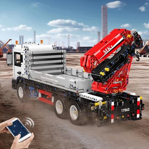 Mould King 17063 Technik RC Grue Blocs de Construction, 2530 Pièces Pneumatique Chargeuse sur Roues avec Télécommande et Moteurs, Kit de Modèle de Véhicule de Construction Cadeau pour Adultes