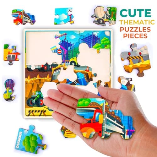QUOKKA Puzzles de Transport en Bois pour Enfants de 3 à 5 Ans - 28 pièces - pour Enfants de 4 à 8 Ans - Jouets de Transport en Bois pour Enfants de 6 à 8 Ans
