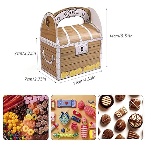 10 Pcs Pirate Fête Boîte Coffre Trésor Cadeau pour Pirate Fête D'anniversaire Des Enfants