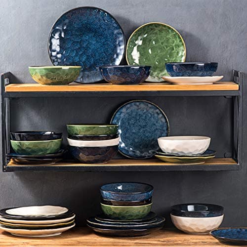 VICRAYS Lot de 6 bols à céréales en porcelaine, grand bol à soupe, saladier de 765,4 g, résistant aux éclats, passe au lave-vaisselle, au micro-ondes