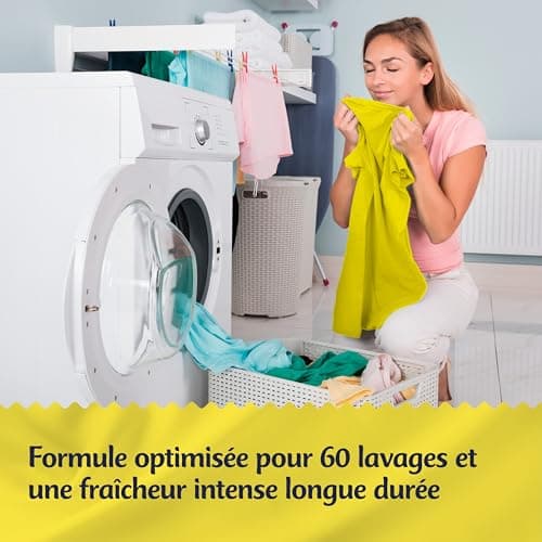 CAJOLINE - Adoucissant en bouteille - 60 lavages - Fraîcheur ensoleillée et zestes d'agrumes - douceur intense et parfum longue durée