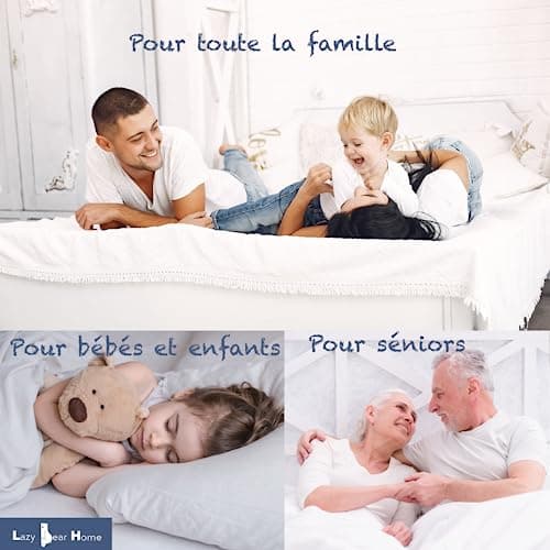 Lazy Bear Home | Protège Matelas 140x190/200 cm Imperméable Jersey 100% Coton, Alèse Drap Housse Grand Bonnet 30 cm | Marque Française, Fabriqué UE