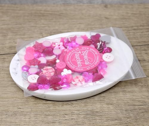 Special Touches Lot de 100 boutons en acrylique et résine pour création de cartes Rose vif