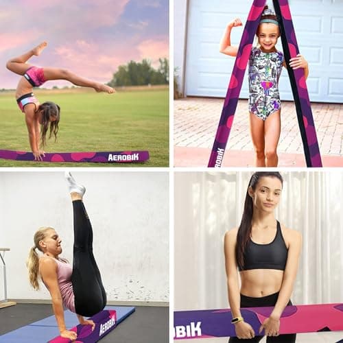 Original Cup Aerobik® Poutre de Gymnastique Pliable Violette pour Enfants et Adultes | Transportable avec Sac de Transport | Rigide, Légère, Antidérapante | 3 Couches Revêtement Soft Touch