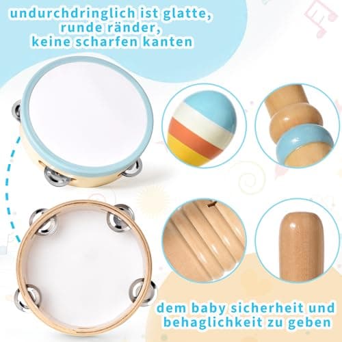 Instruments de Musique Esthétiques pour Enfants,Jouets Musicaux Montessori pour Bébés,Jouets Xylophone Boho pour Garçons et Filles,Cadeau de Noël et d'anniversaire pour Enfants de 1 à 3 Ans (6 in 1)